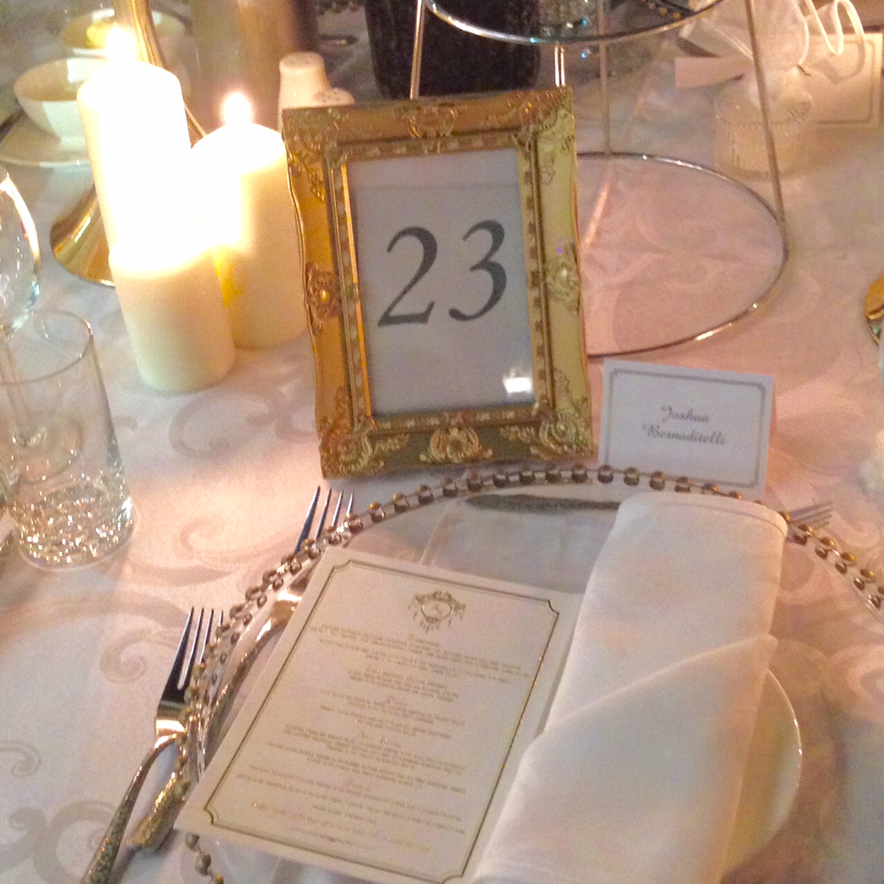Gold Frame Table Number Harbourside Decorators