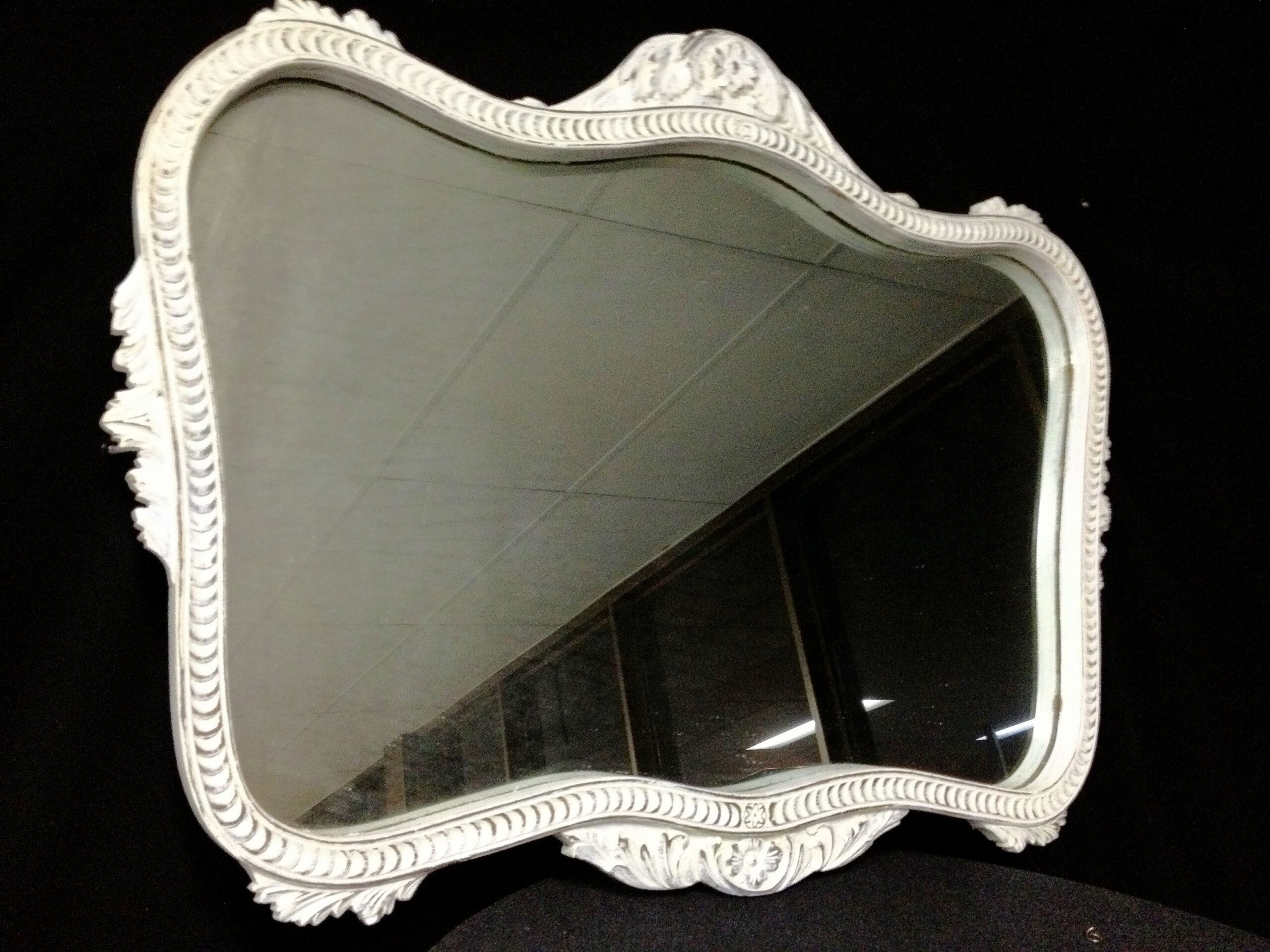 White Vintage Mirror Harbourside, White Vintage Mirror Small